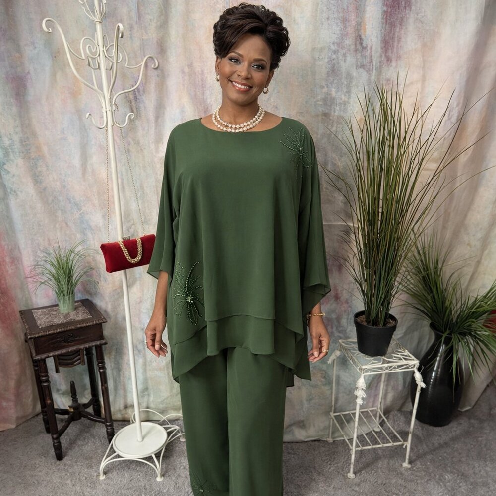 NEW  📌Misty Lane Chiffon Formal -Mother Bride/ Groom - Evening Trousers Suits